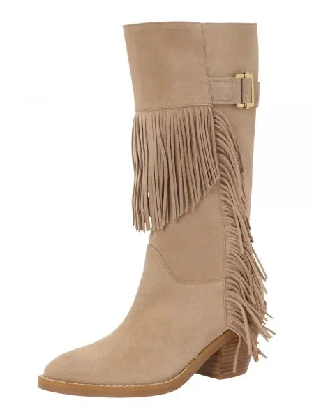 See By Chloé De piele cizme cowboy bej