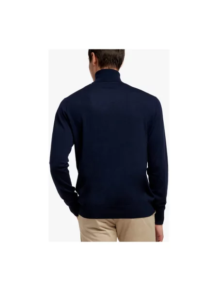 Sweter z golfem Brooks Brothers wełniany do golfa niebieski