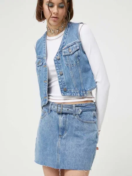 Džínová sukně Guess Originals mini modré