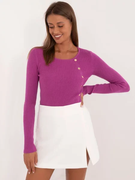 Pulover Fashionhunters clasic violet