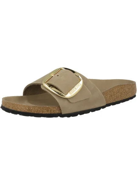 Usnjeni natikači Birkenstock Madrid Big Buckle bež rjava