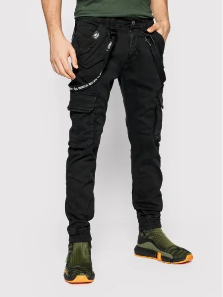 Alpha Industries Szövet nadrág Utility Slim Fit fekete