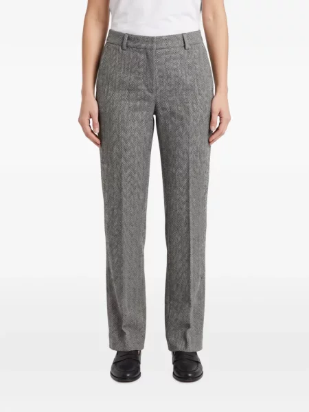 Pantaloni Brunello Cucinelli cu model herringbone negru