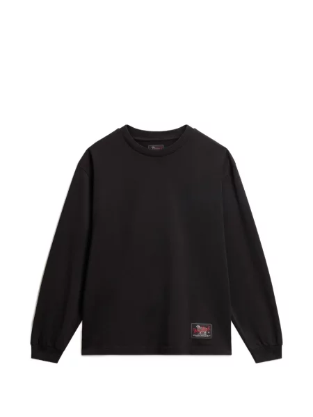Hanorac crewneck Woolrich cu decolteu rotund cu autograf negru