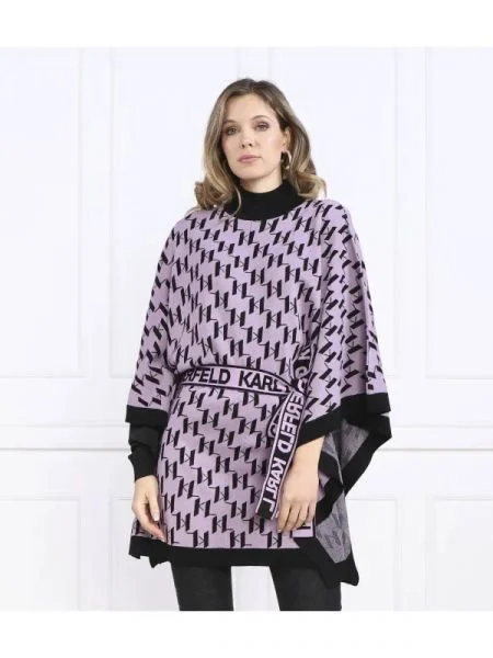 Karl Lagerfeld Poncho | Relaxed fit cu adaos de lână