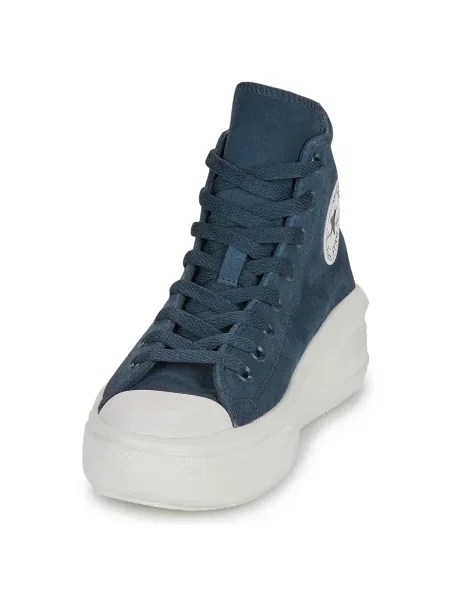 Pantofi Converse din piele de căprioară cu platformă albastru