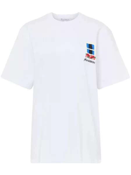 Tricou Jw Anderson cu broderie alb