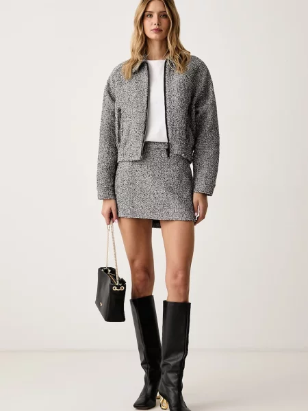 Geacă Michael Michael Kors din tweed negru