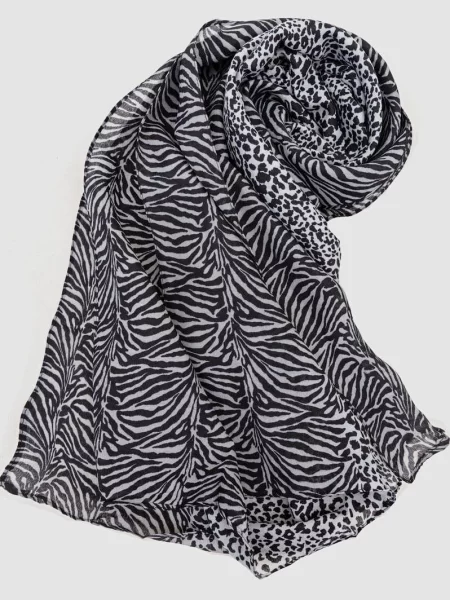 Ager Шарф Чорний/сірий Бавовна/віскоза чорний