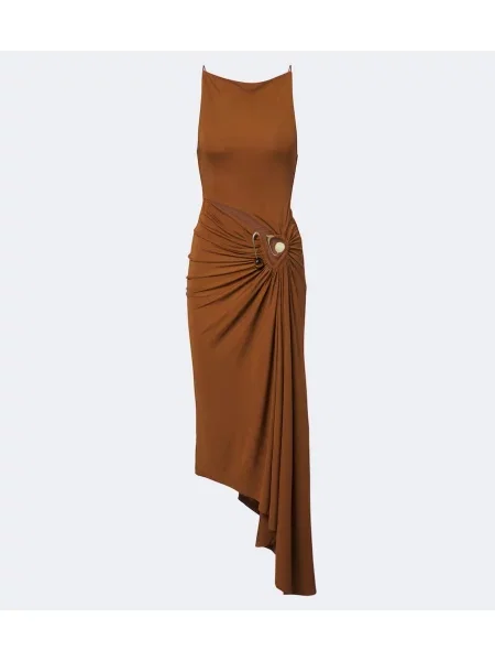 Rochie midi Christopher Esber drapată maro