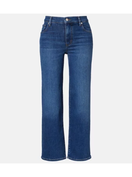 Proste jeansy Frame o krotszym kroju niebieskie