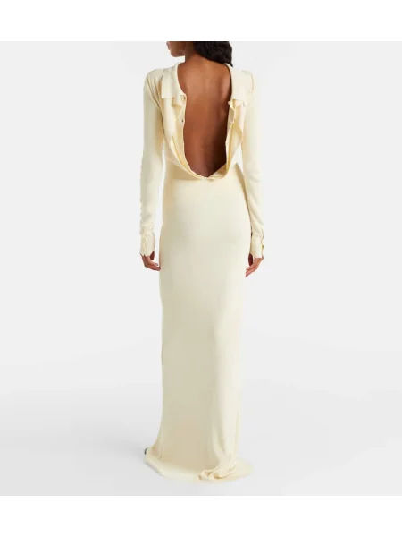 Rochie maxi Aya Muse de mătase de costum alb
