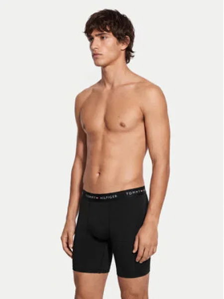 Pánske boxerky Tommy Hilfiger Micro Long 3 pack black/black/black čierna