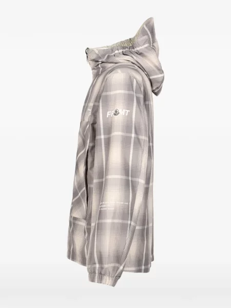 Geacă de vânt Moncler cu glugă gri
