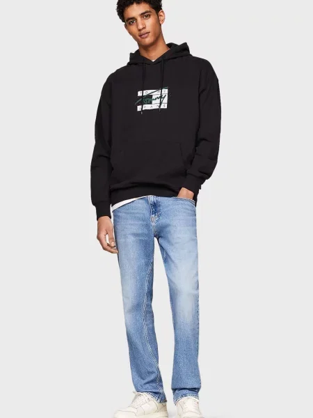 Худи Tommy Jeans с капюшоном черное