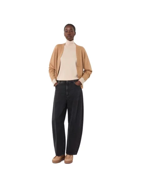Sweter z golfem Weekend Max Mara wełniany do golfa beżowy