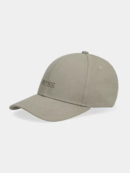 Шапка с козирка BOSS с апликация черно