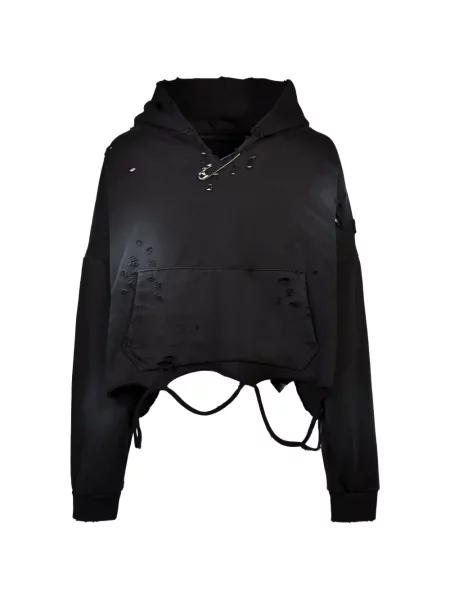 Hoodie Filth με φθαρμένο εφέ μαύρο