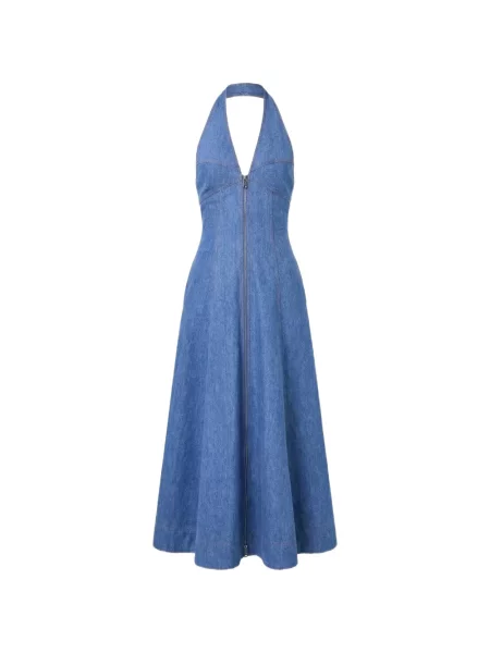Rochie Nicholas cu gât halter albastru