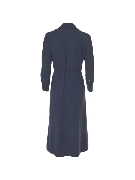 Rochie midi Vince din crep gri