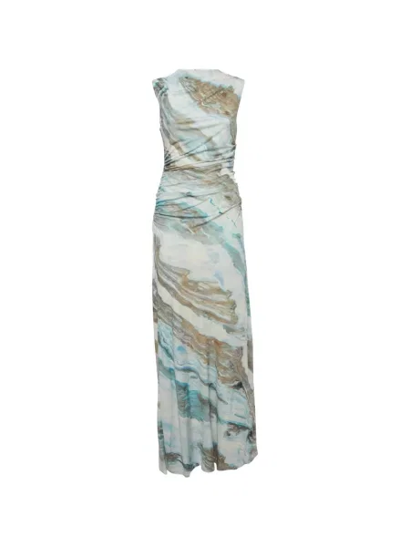 Rochie maxi Anna Quan cu imagine albastru