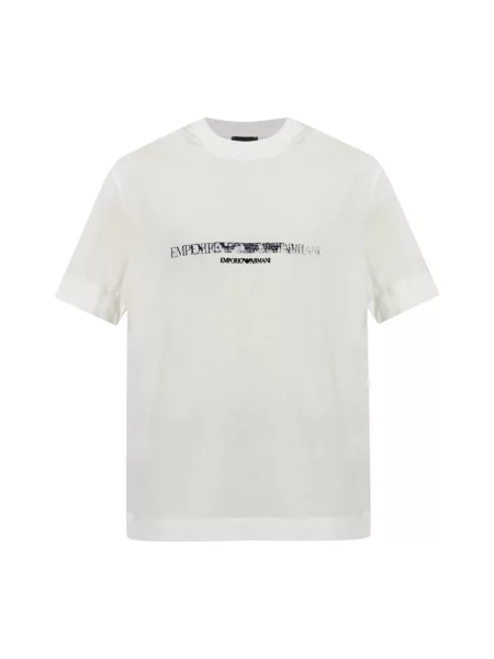 Koszulka Emporio Armani z logo biała