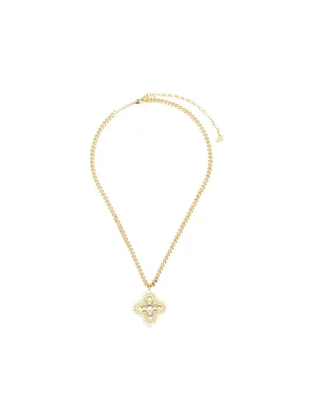 Lniany naszyjnik Blumarine z logo żółty