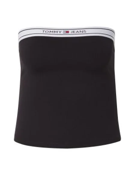 Cropp top din denim Tommy Jeans negru