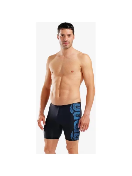 Kąpielówki Arena Feel Graphic Swim Mid Jammer niebieski 75 czarny