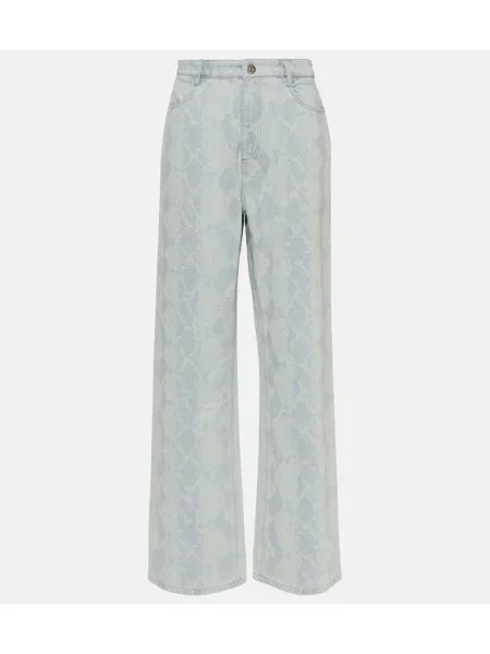 Szerokie jeansy Dion Lee w wężowy wzór niebieskie