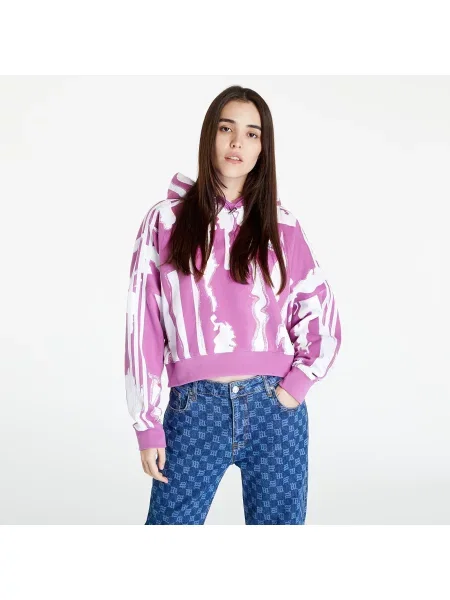 Mikina Adidas Thebe Magugu semi pulse lila/white bílá