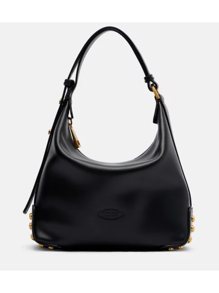 Torebka Tod's skórzana w grochy czarna