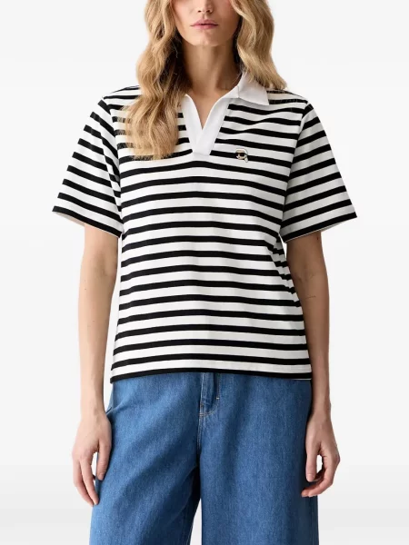 Tricou polo Karl Lagerfeld cu autograf alb