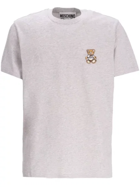 Tricou Moschino cu aplicații teddy gri
