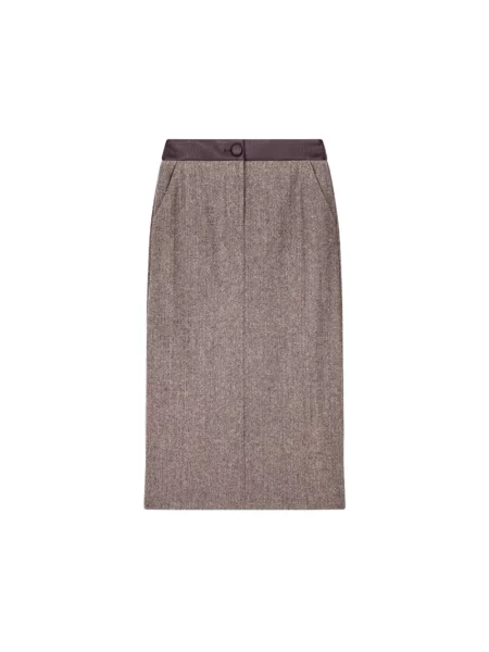 Spódnica ołówkowa Armani Exchange wełniana brązowa
