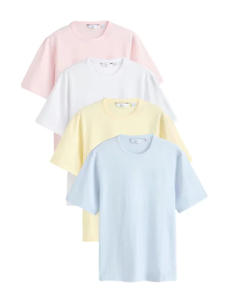 Next Tricou albastru deschis / galben / roz alb