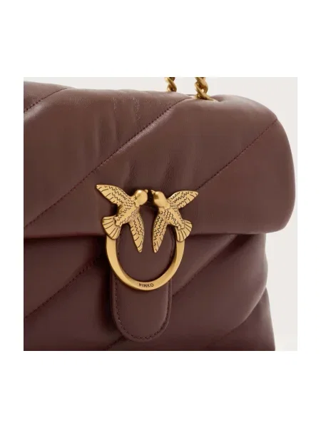 Pinko De piele geantă pe umăr LOVE CLASSIC roșu