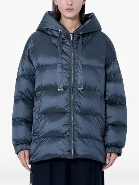 Geacă Max Mara cu glugă albastru