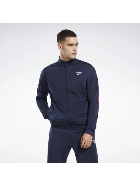 Pánska mikina Reebok Identity Vector Knit vecnav/vecred biela