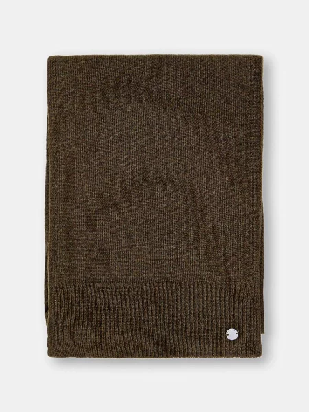 Шерстяной однотонный шарф Sisley зеленый