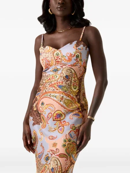 Rochie Guess cu imagine cu model paisley albastru