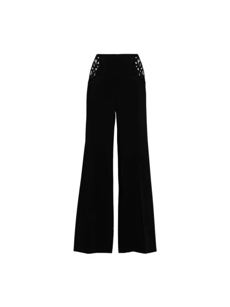 Haftowane spodnie Stella Mccartney z krepy czarne