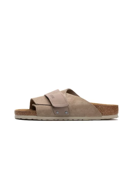 Klapki Birkenstock z nubuku szare