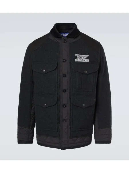 Geacă Junya Watanabe cu broderie de lână gri