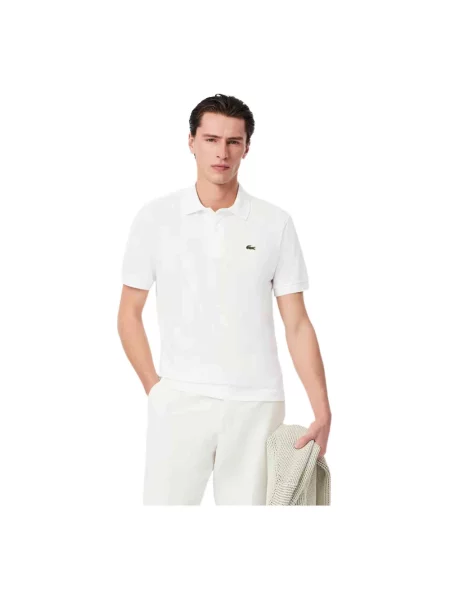 Koszulka polo o kroju regular fit z mieszanki bawełny Lacoste biała