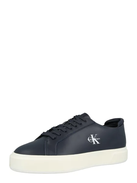 Sneakersy Calvin Klein Basket Cupsole Laceup Lth Ml Tmavomodrá biela