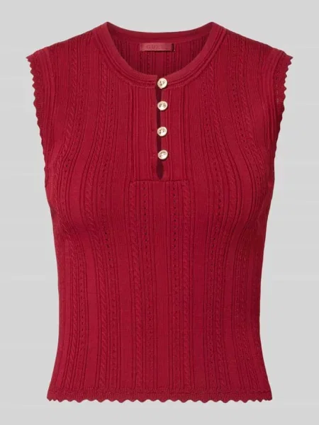 Dzianinowy top Guess czerwony