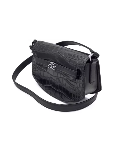 Torebka crossbody Karl Lagerfeld skórzana czarna