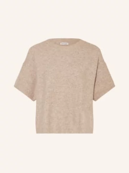 Mrs & Hugs Koszulka Z Dzianiny beige beżowa