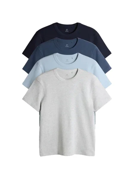 The Set Tricou bleumarin / albastru deschis / gri fumuriu negru